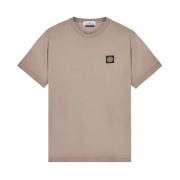 Stone Island Bröstlogga T-shirt i Duvgrå Beige, Herr