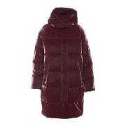 Elisabetta Franchi Bordeaux Vadderad Dunjacka med Dragkedja Red, Dam