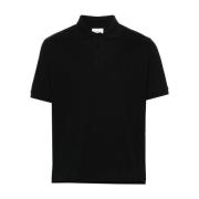 Saint Laurent Svart Polo T-shirt med Logotyp Black, Herr