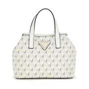 Guess Mini G Wave Tote Handväskor White, Dam