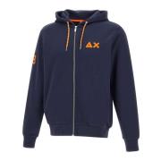 Sun68 Herr Bomulls Sweatshirt, Marinblå Hoodie Blue, Herr