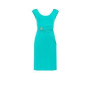 Roberto Cavalli Ruched Klänning med Scoop Neck Blue, Dam