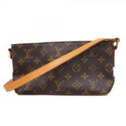 Louis Vuitton Vintage Pre-owned Tyg axelremsvskor Brown, Dam