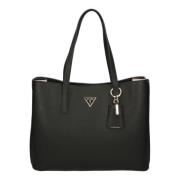 Guess Svart Meridian Girlfriend Tote Väska Black, Dam