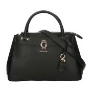 Guess Lyxig Satchel i Svart Black, Dam