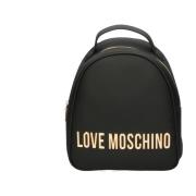 Love Moschino Svart ryggsäck - Liten fejk läder Black, Dam