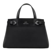 Armani Exchange Svart handväska med logotyptryck Black, Dam