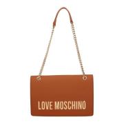 Love Moschino Beige Axelväska - Justerbar Rem Beige, Dam