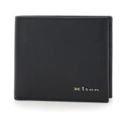 Kiton Herr Läder Plånbok, Svart, Kortfack Black, Herr