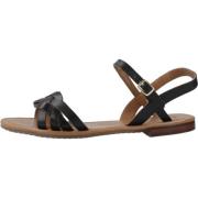 Geox Eleganta platta sandaler Black, Dam