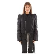 Rick Owens Asymmetrisk Bomberjacka i Metrostil Black, Dam