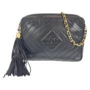 Chanel Vintage Pre-owned Laeder crossbodyvskor Black, Dam