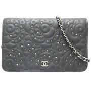 Chanel Vintage Pre-owned Laeder plnbcker Gray, Dam