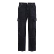 Diesel Svarta Moderna Passform Jeans Black, Herr