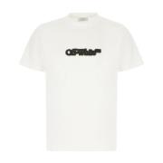 Off White Casual Bomull T-shirt i Vit White, Herr