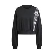 Adidas Modern Kort Sweatshirt med Ribbade Hem Black, Dam