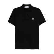 Stone Island Svarta T-shirts och Polos med knappfäste Black, Herr