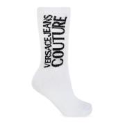 Versace Jeans Couture Bomullsstrumpor med logotyp White, Dam