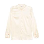 Elisabetta Franchi Gul Button-Up Skjorta med Dartdetaljer Yellow, Dam