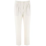 Brunello Cucinelli Flytande och Raffinerade Regular Fit Byxor White, D...