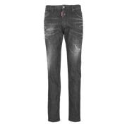 Dsquared2 Svart Ripped Bomulls Jeans Black, Herr