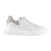 Högl Metallisk vit sneaker med plattformsula White, Dam