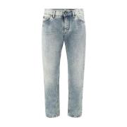 Dolce & Gabbana Mid-Rise Slitna Jeans med Bältesöglor Blue, Herr