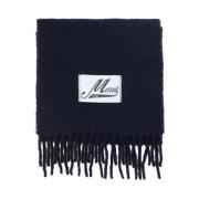 Marni Broderad Logotyp Alpackaull Sjal Blue, Herr