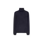 Max Mara Klassisk Turtleneck Ulltröja Blue, Dam