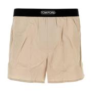 Tom Ford Satinboxershorts i Sand Beige, Herr