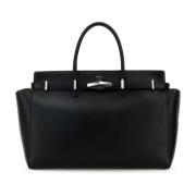 Jimmy Choo Diamantbältad läder shoppingväska Black, Dam