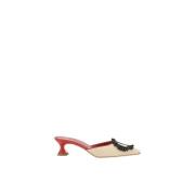 Manolo Blahnik Elegant pärlad Raffia Pumps Multicolor, Dam