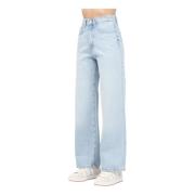 ONLY Klar Blå Wide Leg Denim Jeans Blue, Dam