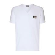 Dolce & Gabbana Vit V-ringad T-shirt och Polo White, Herr