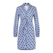 Diane Von Furstenberg Elegant Midi Klänning med Knutdetaljer Blue, Dam