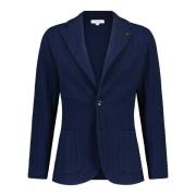 Lardini Stickad Blazer Klassisk Revers Framfickor Blue, Herr