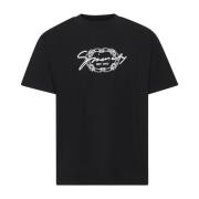 Givenchy Svart T-shirt i bomull med medaljong Black, Herr