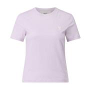 Ami Paris T-shirt med broderad logotyp Purple, Dam