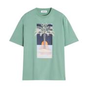 Lanvin Havsgrön Crew Neck T-shirt Green, Herr