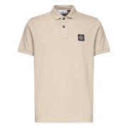 Stone Island Beige Polo Tröja med Logo Patch Beige, Herr