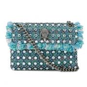 Kurt Geiger Tweed Mini Crossbody Väska Blue, Dam