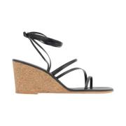 Ancient Greek Sandals Svarta kil sandaler med snörning Black, Dam