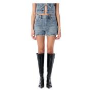 Alexander Wang Kristall High Waisted Snickar Shorts Blue, Dam