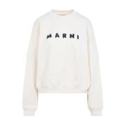 Marni Vit Bomulls Sweatshirt Elevate Kollektion White, Dam