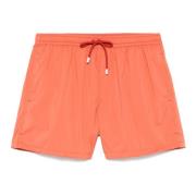 Fedeli Polyester Badshorts med Elastiskt Bälte Orange, Herr