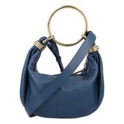 Chloé Blå Tapestry Handväska Liten Armband Hobo Blue, Dam