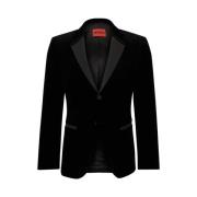 Hugo Boss Velourblazer med Satinrevers Black, Herr