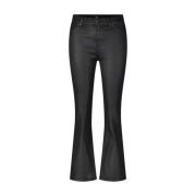 7 For All Mankind Coated Denim Bootcut Jeans Black, Dam