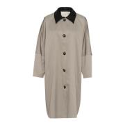 Kaffe Elegant Trenchcoat Jacka Elephant Skin Beige, Dam