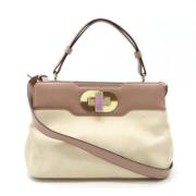 Bvlgari Vintage Pre-owned Laeder handvskor Beige, Dam